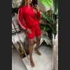 Bluza bawełniana w kolorze czerwonym z białymi lampasami